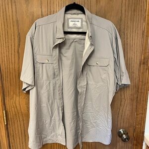 Poncho Outdoors Gray Fishing Short Sleeve Shirt